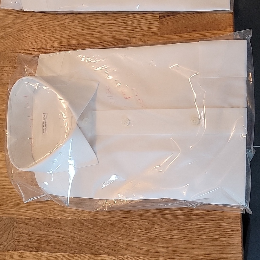 2 Men's white button up shirts